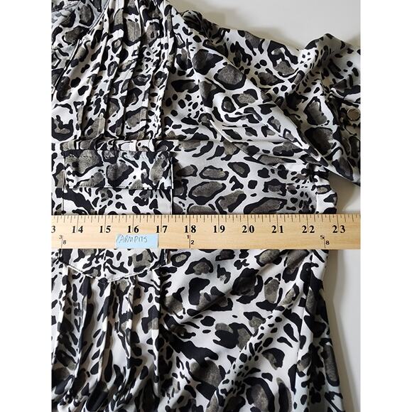 COCOMO WOMAN Brown Gray Animal Print Loose Lightweight Top SZ 2X (runs small) - Picture 7 of 10